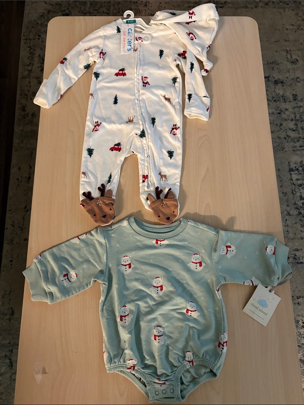 NWT Baby Newborn Gender Neutral Holiday Christmas 3 Piece Lot Size 0-3 Months